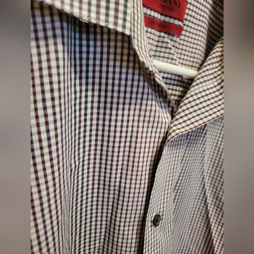 Alfani Men's Fitted Performance Collared Easy Care Buttonup Dress Shirt size L - Picture 4 of 6
